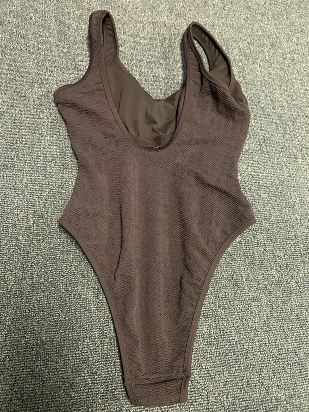 No Boundaries Black Textured Scoop One-Piece Swimsuit